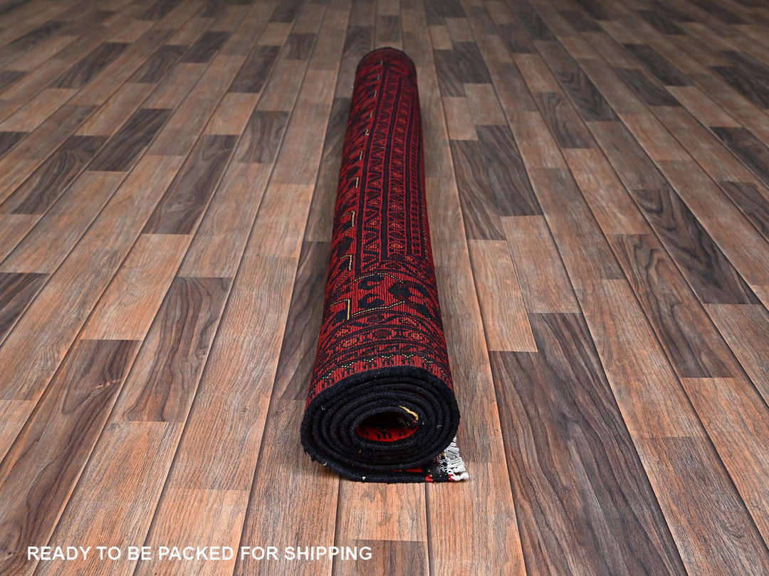 4'11" x 6'5" New Hand Knotted Red Wool Rectangle Oriental Rug - MOA1022474