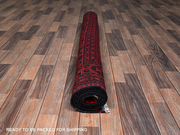 4'11" x 6'5" New Hand Knotted Red Wool Rectangle Oriental Rug - MOA1022474