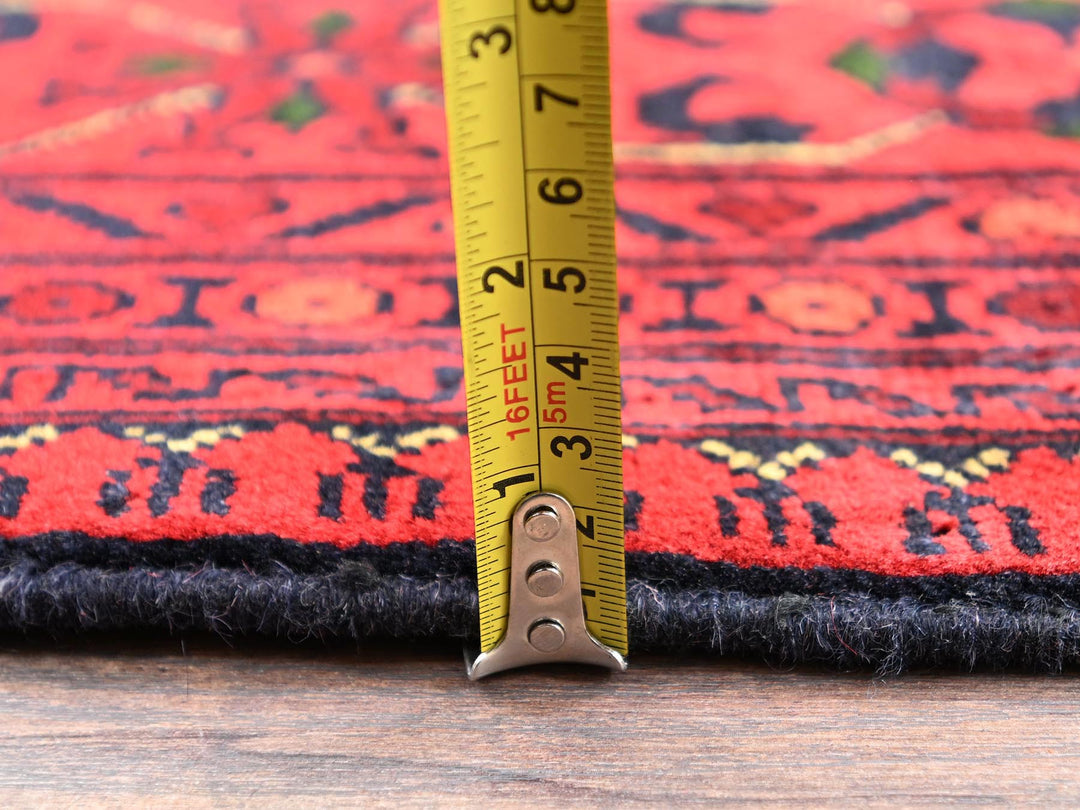 4'11" x 6'5" New Hand Knotted Red Wool Rectangle Oriental Rug - MOA1022474