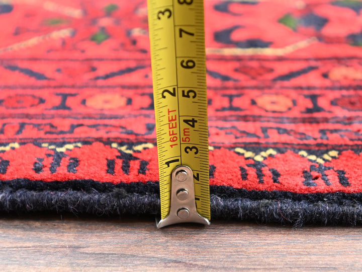 4'11" x 6'5" New Hand Knotted Red Wool Rectangle Oriental Rug - MOA1022474