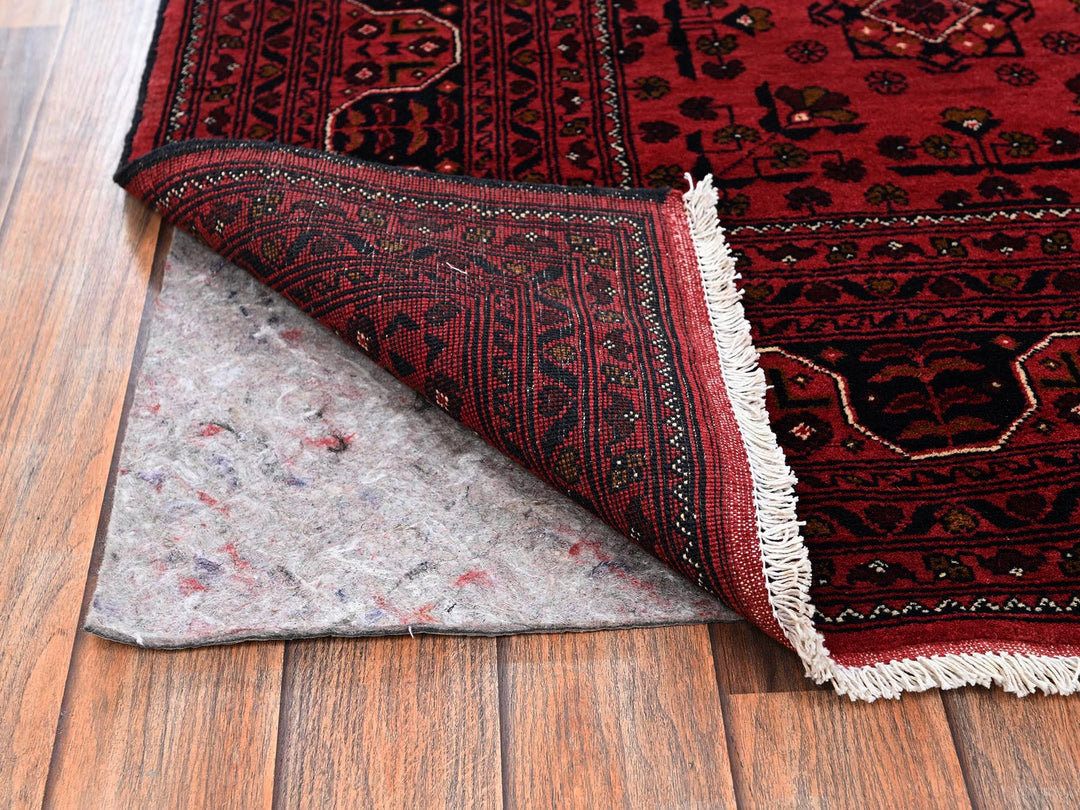 5'0" x 6'7" New Hand Knotted Red Wool Rectangle Oriental Rug - MOA1022475