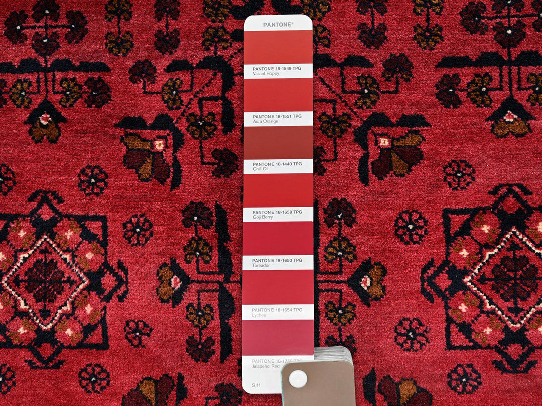 5'0" x 6'7" New Hand Knotted Red Wool Rectangle Oriental Rug - MOA1022475