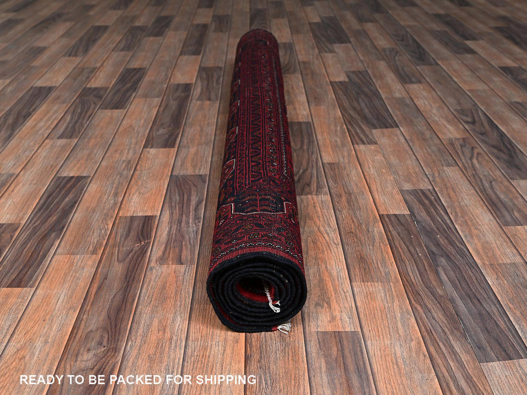 5'0" x 6'7" New Hand Knotted Red Wool Rectangle Oriental Rug - MOA1022475