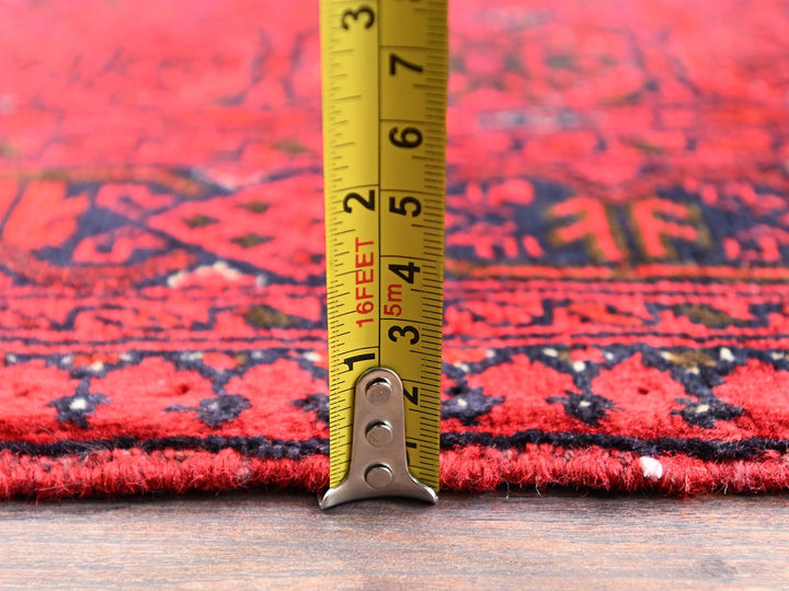 5'2" x 6'5" New Hand Knotted Red Wool Rectangle Oriental Rug - MOA1022476