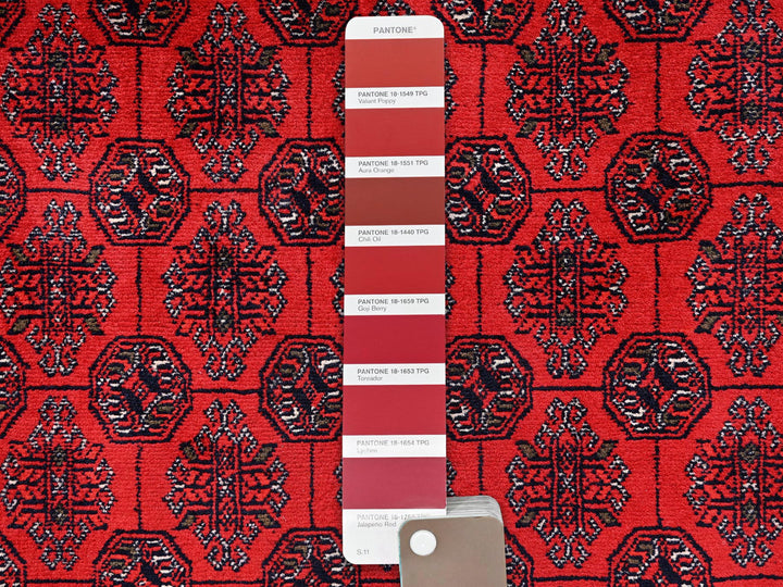 4'11" x 6'5" New Hand Knotted Red Wool Rectangle Oriental Rug - MOA1022477
