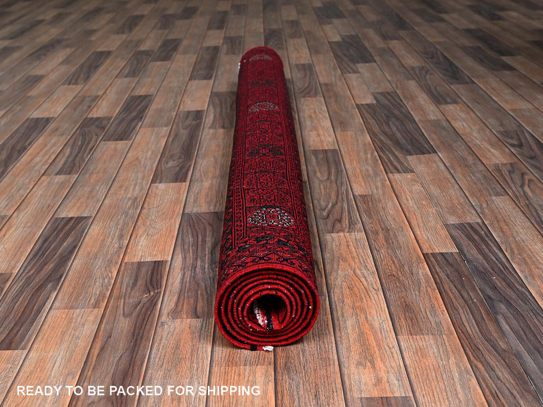 4'11" x 6'5" New Hand Knotted Red Wool Rectangle Oriental Rug - MOA1022477