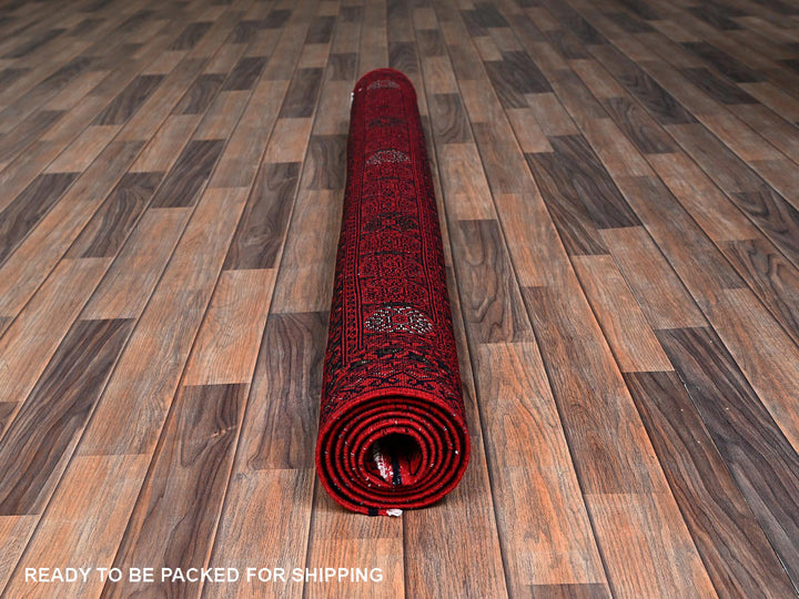 4'11" x 6'5" New Hand Knotted Red Wool Rectangle Oriental Rug - MOA1022477
