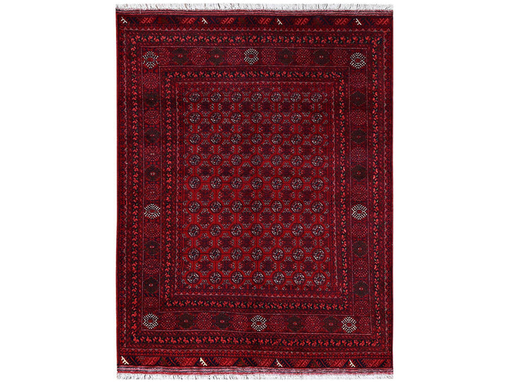 4'11" x 6'5" New Hand Knotted Red Wool Rectangle Oriental Rug - MOA1022478