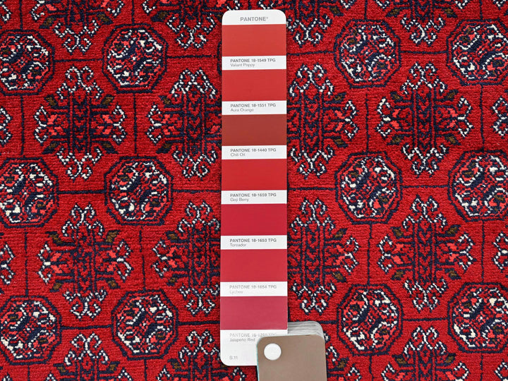 4'11" x 6'5" New Hand Knotted Red Wool Rectangle Oriental Rug - MOA1022478