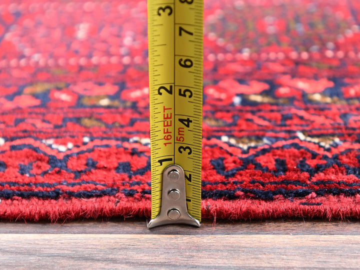 4'11" x 6'5" New Hand Knotted Red Wool Rectangle Oriental Rug - MOA1022478