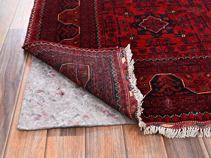 5'7" x 7'4" New Hand Knotted Red Wool Rectangle Oriental Rug - MOA1022479