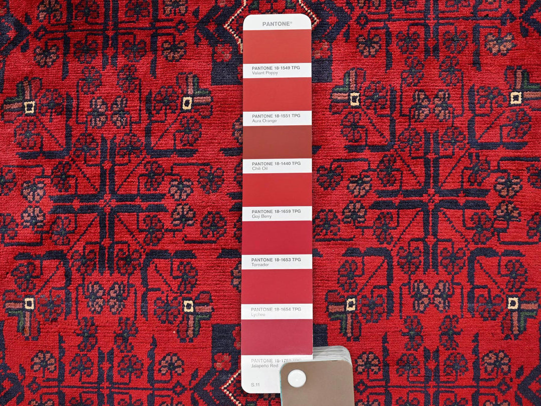 5'7" x 7'4" New Hand Knotted Red Wool Rectangle Oriental Rug - MOA1022479