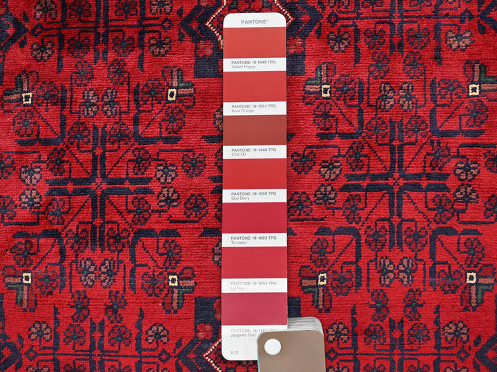 5'7" x 7'4" New Hand Knotted Red Wool Rectangle Oriental Rug - MOA1022479