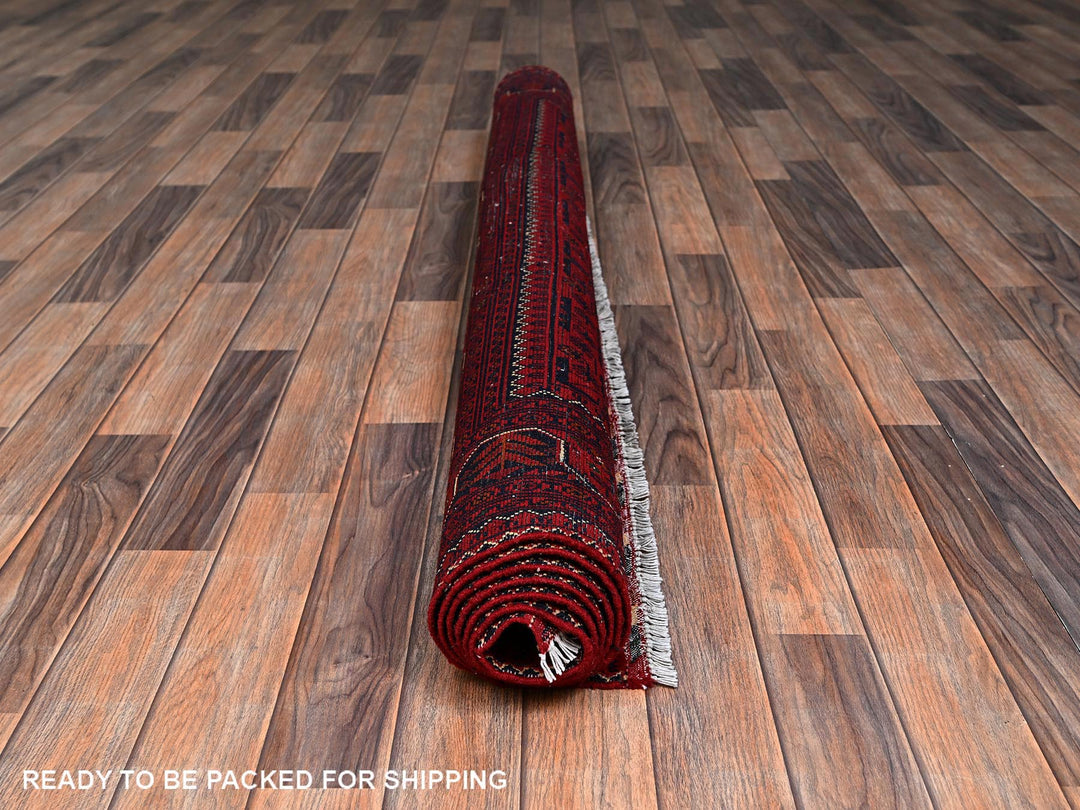 5'7" x 7'4" New Hand Knotted Red Wool Rectangle Oriental Rug - MOA1022479
