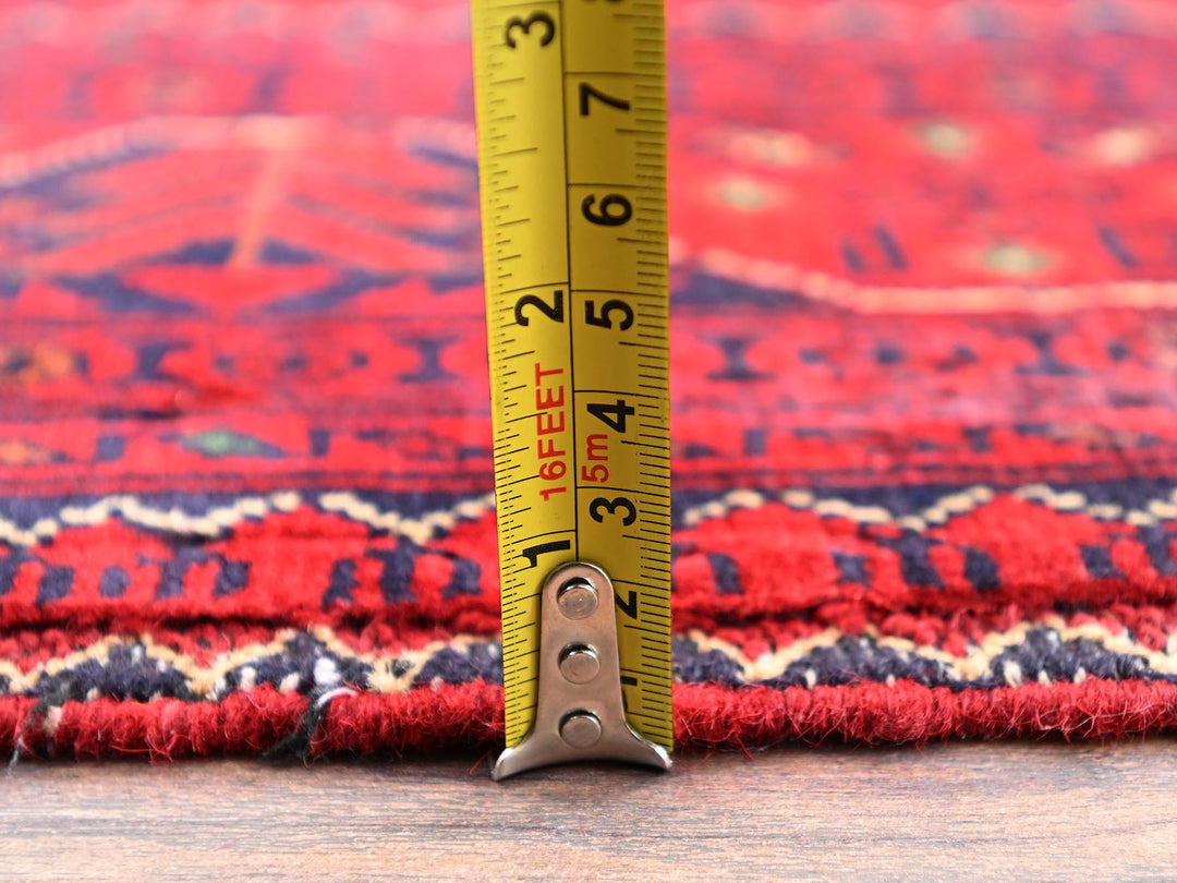 5'7" x 7'4" New Hand Knotted Red Wool Rectangle Oriental Rug - MOA1022479