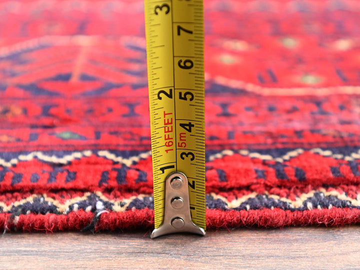 5'7" x 7'4" New Hand Knotted Red Wool Rectangle Oriental Rug - MOA1022479