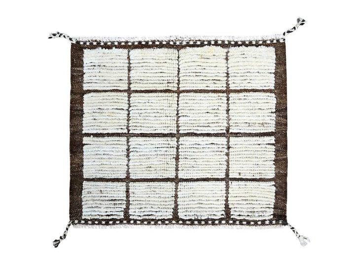 1'8" x 2'0" New Hand Knotted Ivory Wool Square Oriental Rug - MOA102247