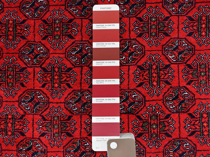 4'9" x 6'5" New Hand Knotted Red Wool Rectangle Oriental Rug - MOA1022480