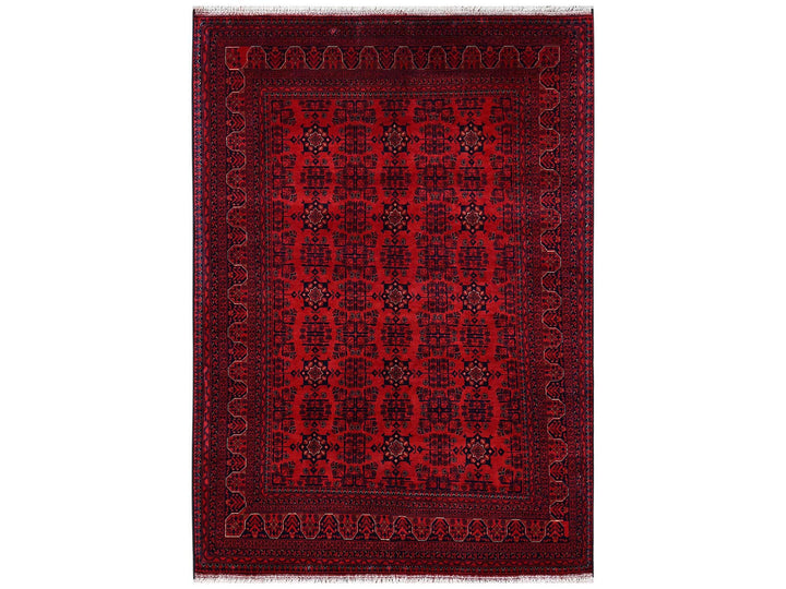 5'7" x 7'11" New Hand Knotted Red Wool Rectangle Oriental Rug - MOA1022482