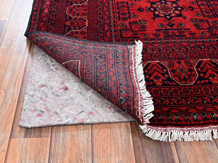 5'7" x 7'11" New Hand Knotted Red Wool Rectangle Oriental Rug - MOA1022482