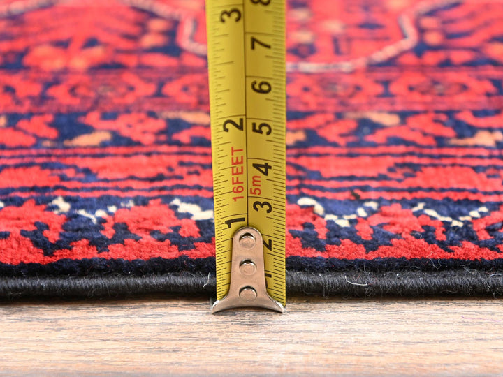 5'7" x 7'11" New Hand Knotted Red Wool Rectangle Oriental Rug - MOA1022482