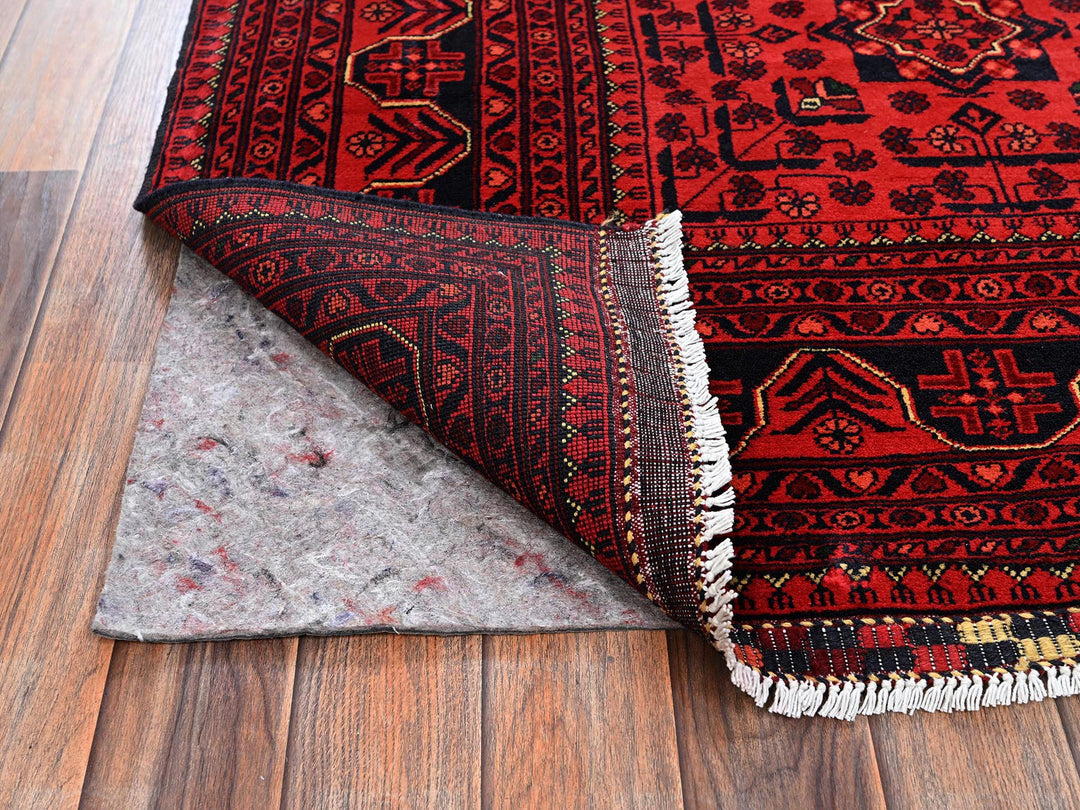 5'8" x 7'7" New Hand Knotted Red Wool Rectangle Oriental Rug - MOA1022483