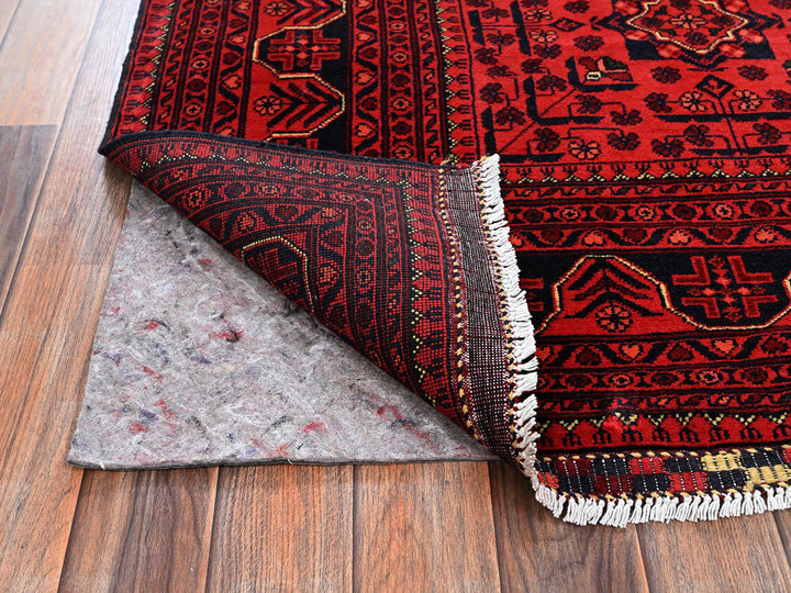 5'8" x 7'7" New Hand Knotted Red Wool Rectangle Oriental Rug - MOA1022483