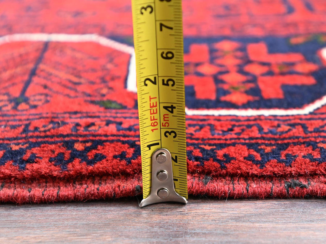 2'9" x 9'7" New Hand Knotted Red Wool Runner Oriental Rug - MOA1022484