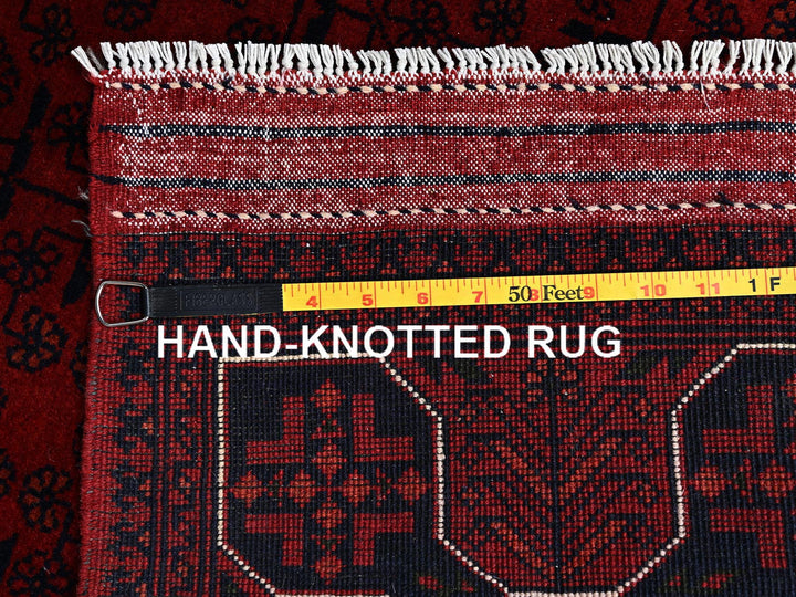 2'9" x 9'7" New Hand Knotted Red Wool Runner Oriental Rug - MOA1022484