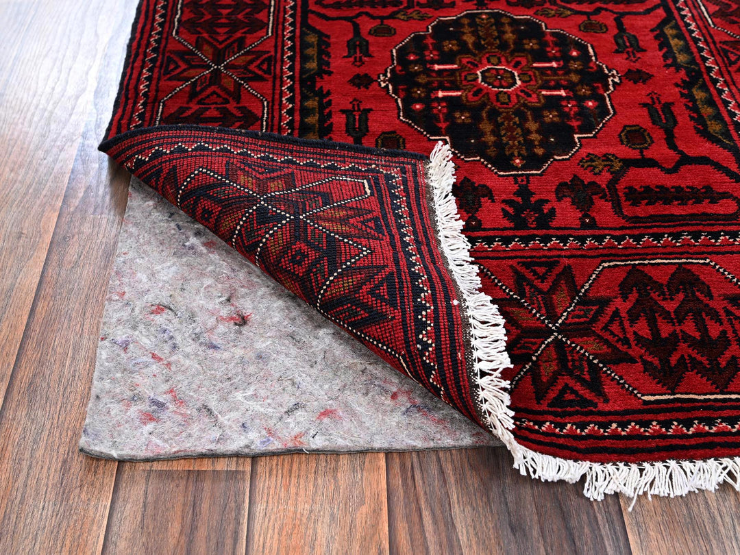 2'7" x 9'7" New Hand Knotted Red Wool Runner Oriental Rug - MOA1022485