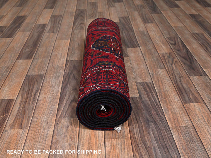 2'7" x 9'7" New Hand Knotted Red Wool Runner Oriental Rug - MOA1022485