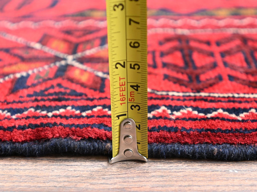 2'7" x 9'7" New Hand Knotted Red Wool Runner Oriental Rug - MOA1022485