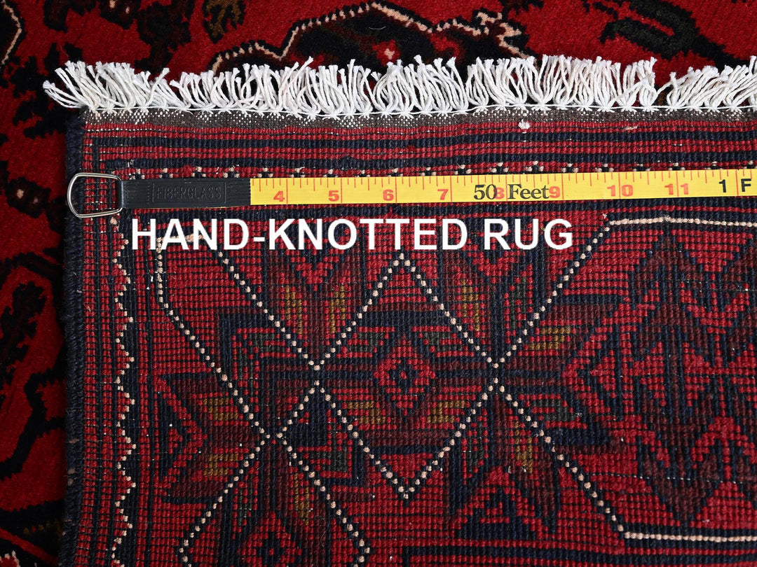 2'7" x 9'7" New Hand Knotted Red Wool Runner Oriental Rug - MOA1022485