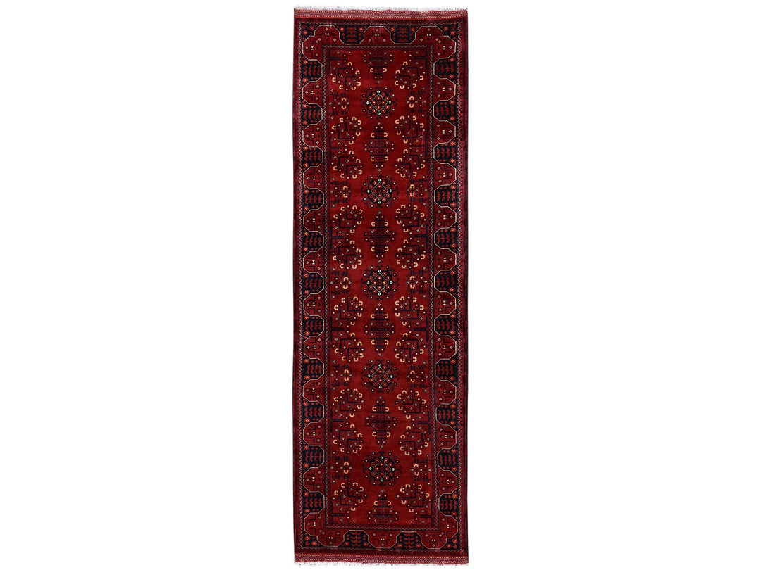3'0" x 9'6" New Hand Knotted Red Wool Runner Oriental Rug - MOA1022486
