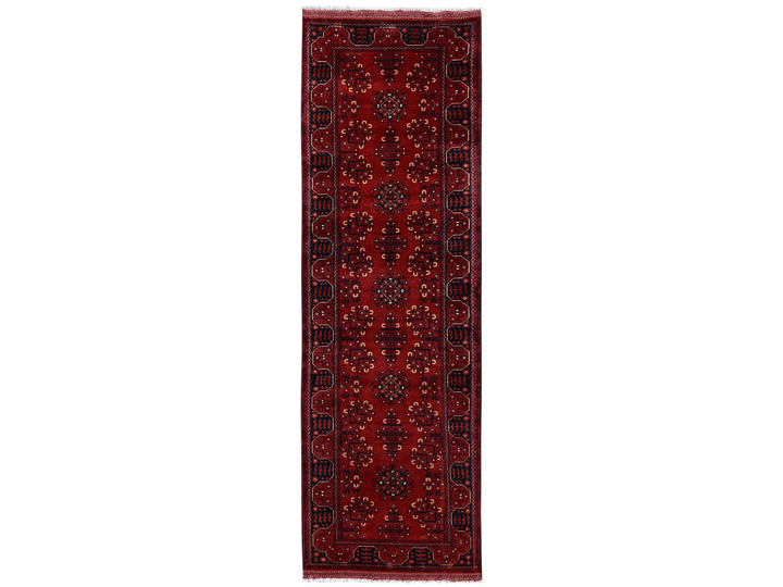 3'0" x 9'6" New Hand Knotted Red Wool Runner Oriental Rug - MOA1022486