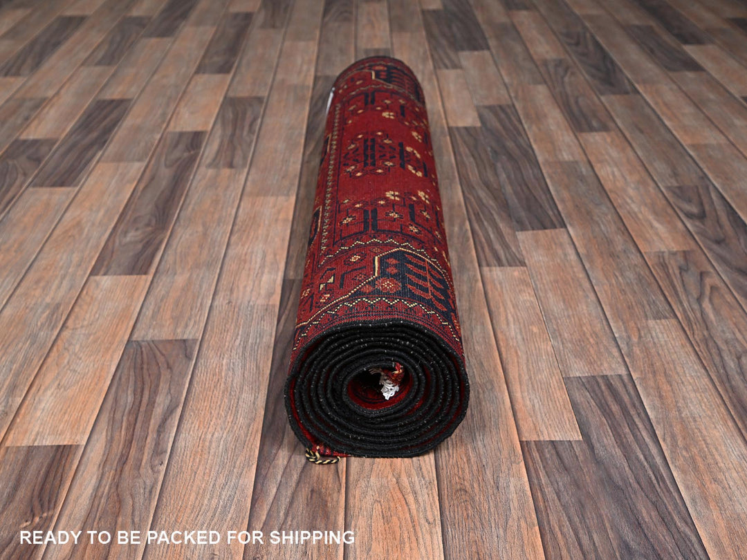 3'0" x 9'6" New Hand Knotted Red Wool Runner Oriental Rug - MOA1022486