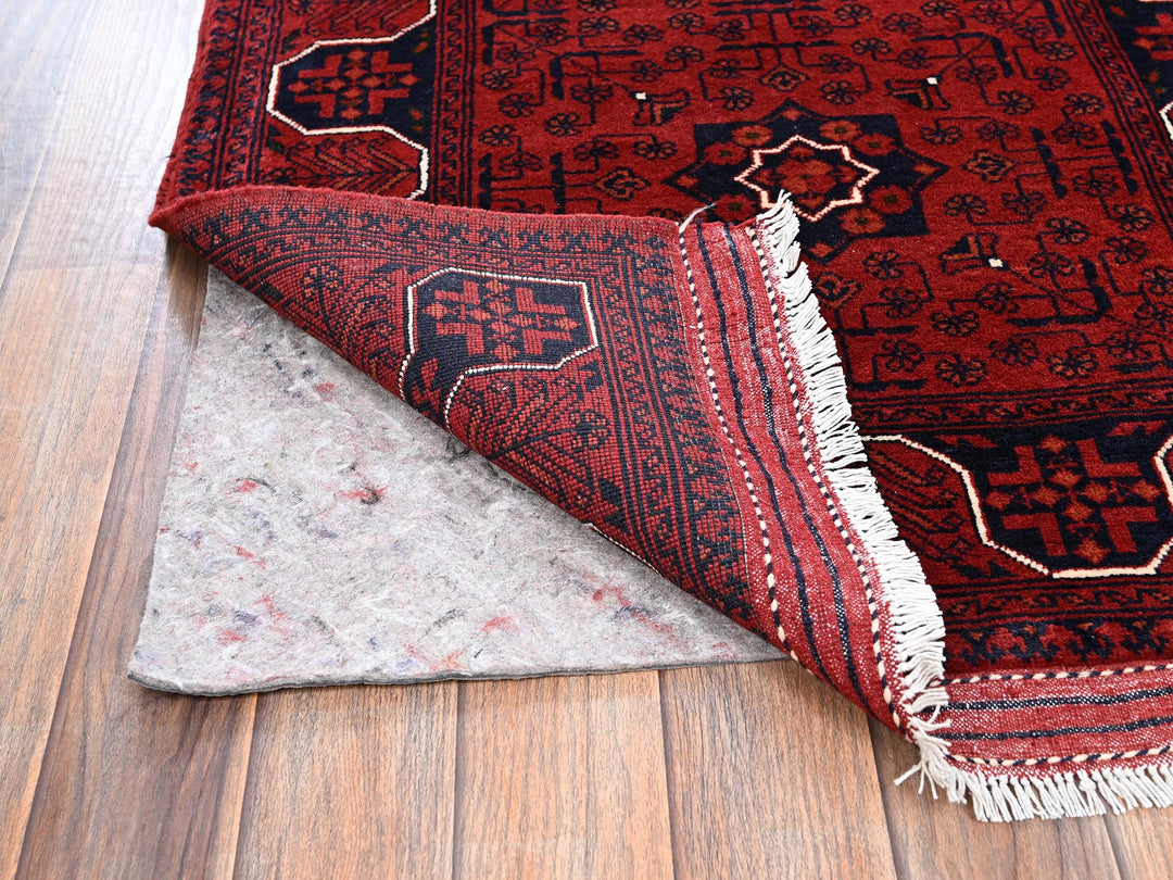 2'9" x 9'7" New Hand Knotted Red Wool Runner Oriental Rug - MOA1022487