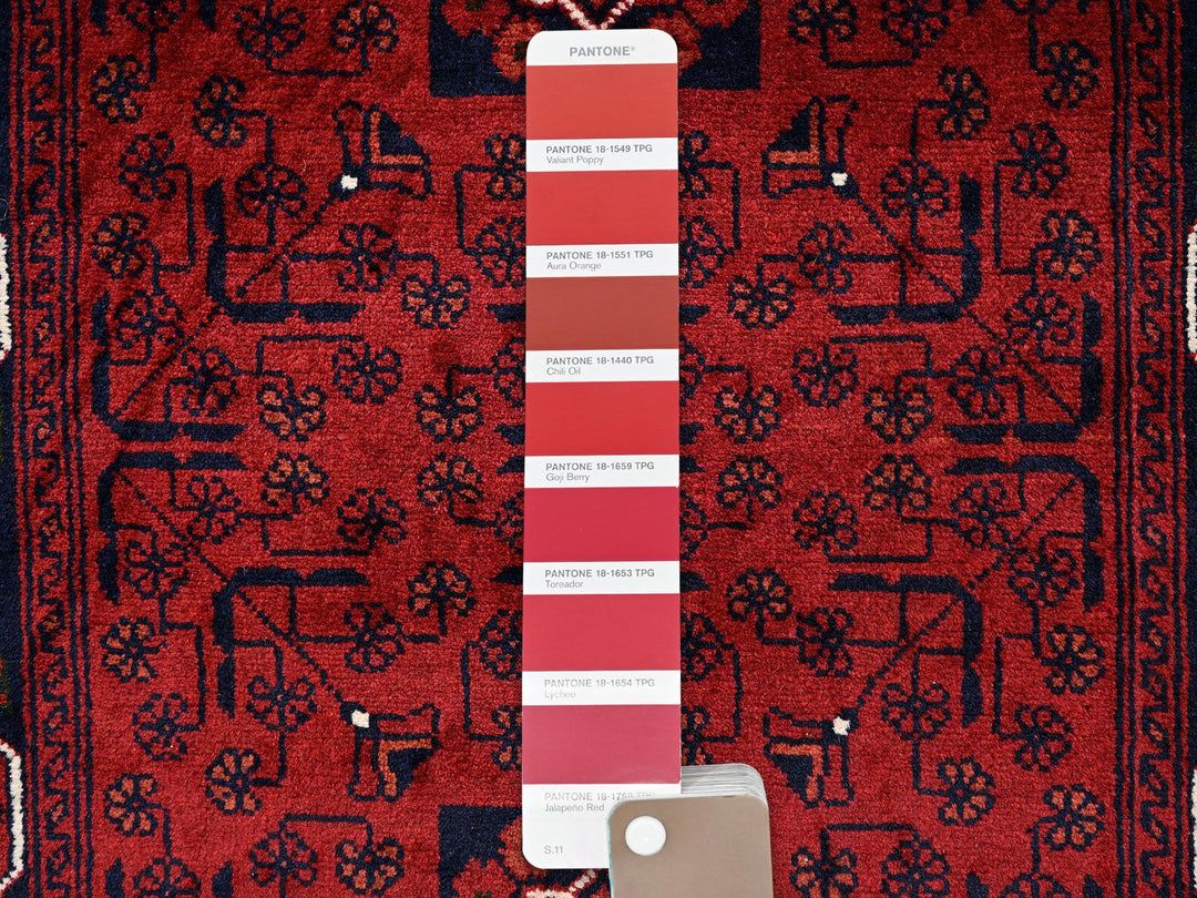 2'9" x 9'7" New Hand Knotted Red Wool Runner Oriental Rug - MOA1022487