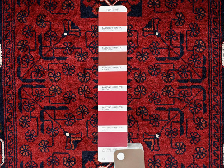 2'9" x 9'7" New Hand Knotted Red Wool Runner Oriental Rug - MOA1022487