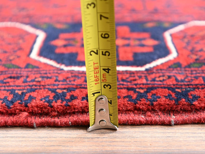 2'9" x 9'7" New Hand Knotted Red Wool Runner Oriental Rug - MOA1022487