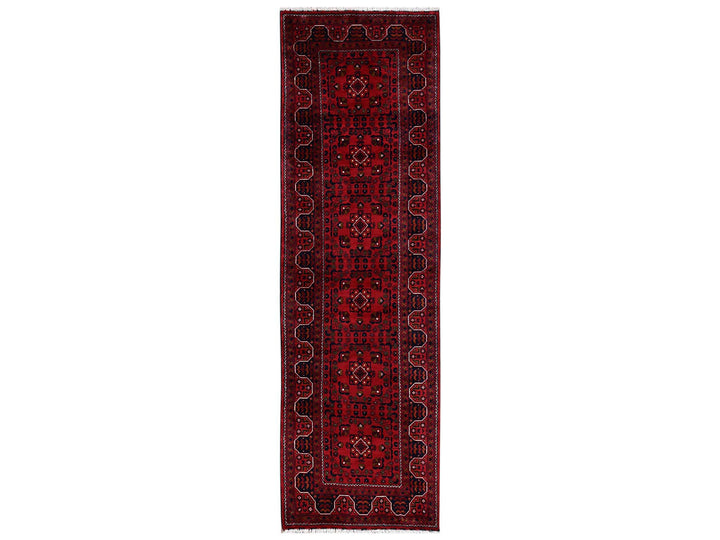 2'9" x 9'8" New Hand Knotted Red Wool Runner Oriental Rug - MOA1022488