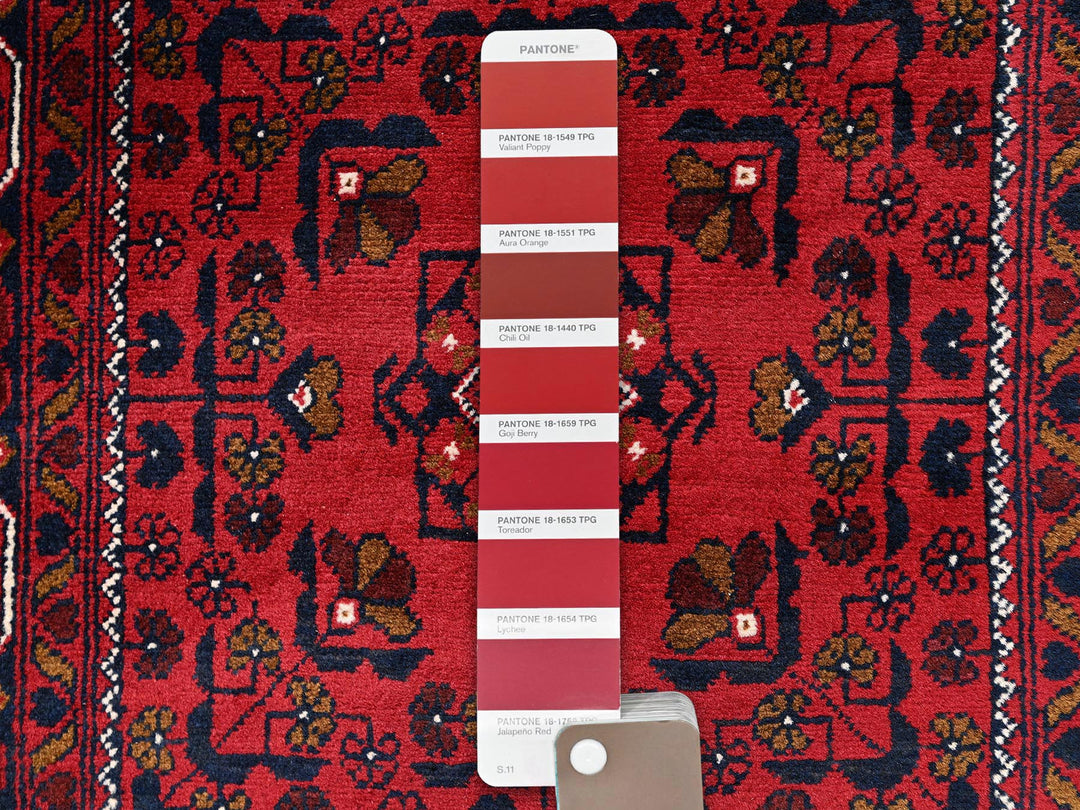 2'9" x 9'8" New Hand Knotted Red Wool Runner Oriental Rug - MOA1022488