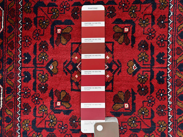 2'9" x 9'8" New Hand Knotted Red Wool Runner Oriental Rug - MOA1022488
