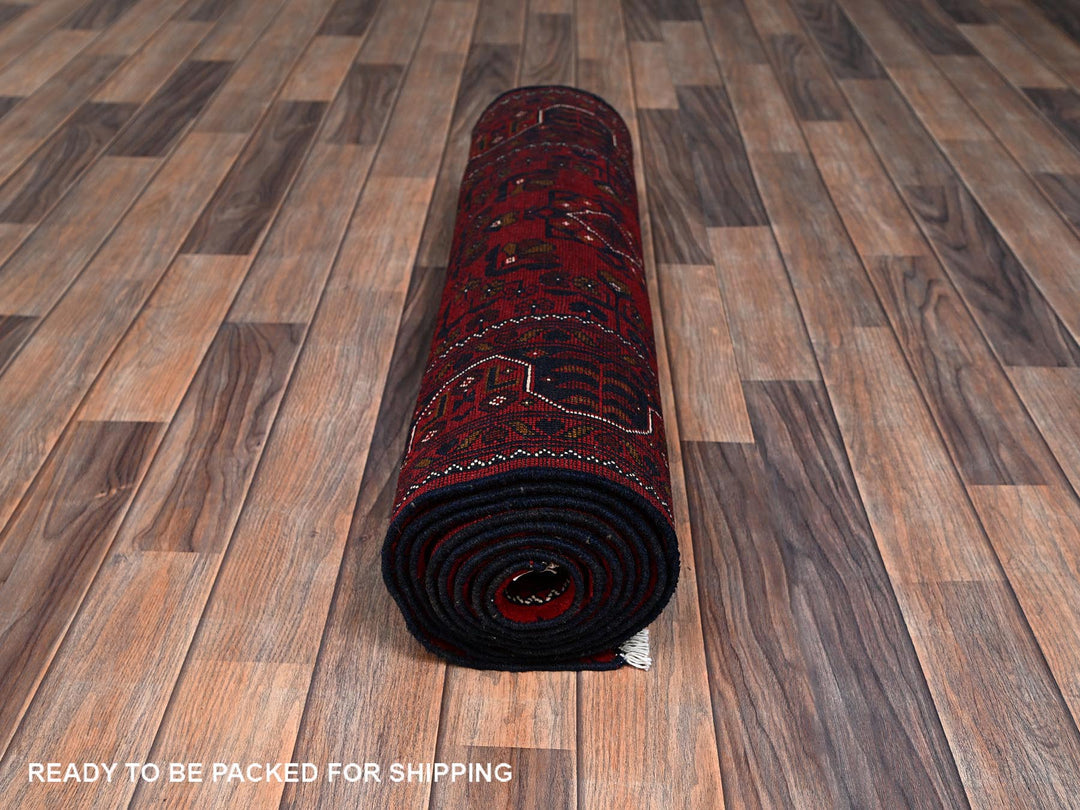 2'9" x 9'8" New Hand Knotted Red Wool Runner Oriental Rug - MOA1022488