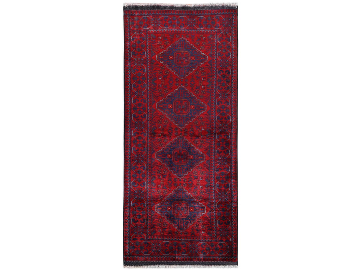 2'10" x 6'9" New Hand Knotted Red Wool Runner Oriental Rug - MOA1022489