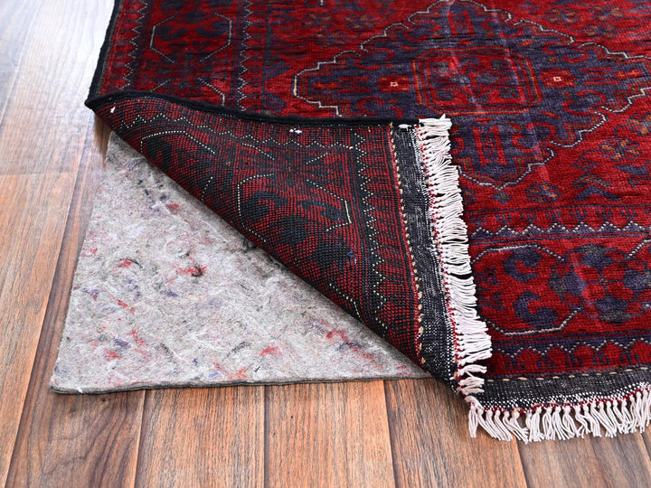 2'10" x 6'9" New Hand Knotted Red Wool Runner Oriental Rug - MOA1022489