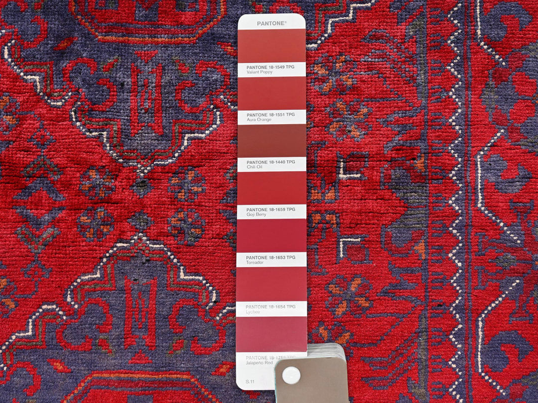 2'10" x 6'9" New Hand Knotted Red Wool Runner Oriental Rug - MOA1022489