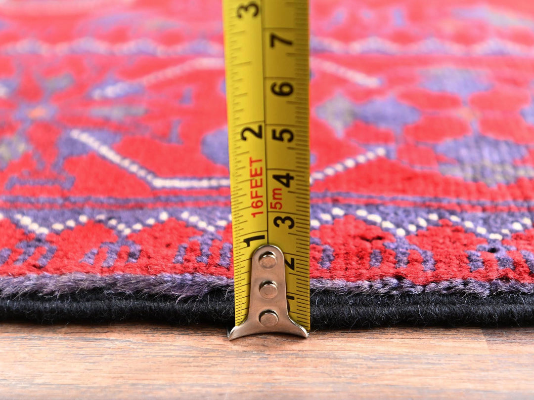 2'10" x 6'9" New Hand Knotted Red Wool Runner Oriental Rug - MOA1022489