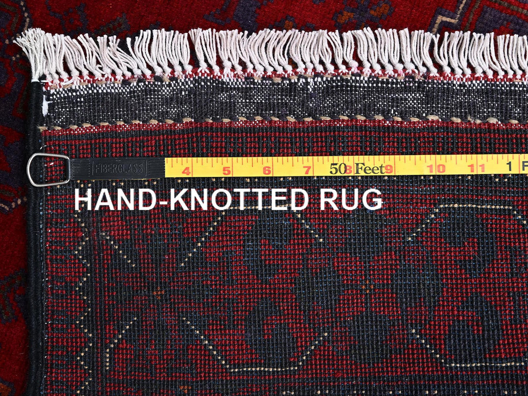 2'10" x 6'9" New Hand Knotted Red Wool Runner Oriental Rug - MOA1022489