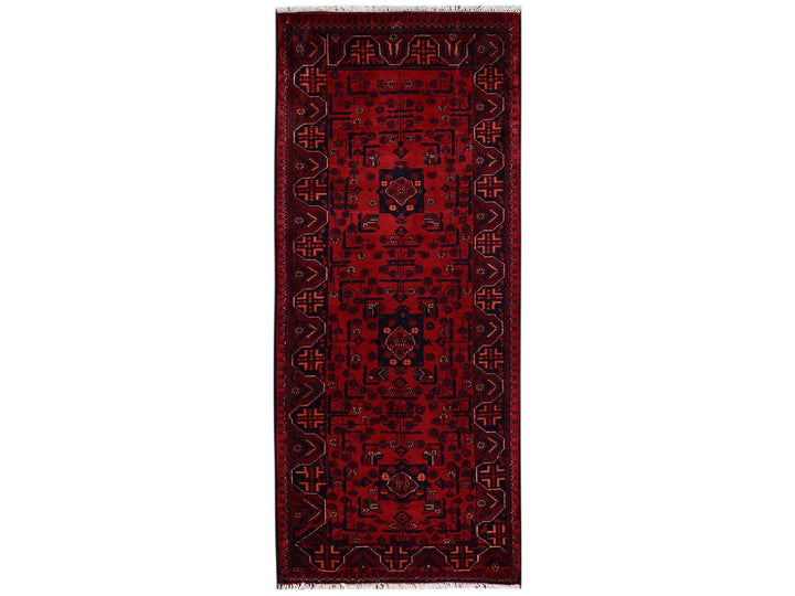 2'5" x 5'11" New Hand Knotted Red Wool Runner Oriental Rug - MOA1022490